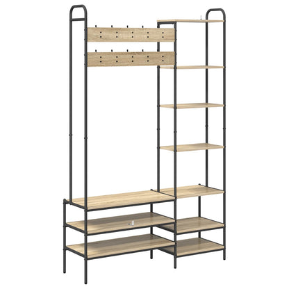 Coat Stand with Shoes Bench Sonoma Oak 120.5 x 34 x 190 cm