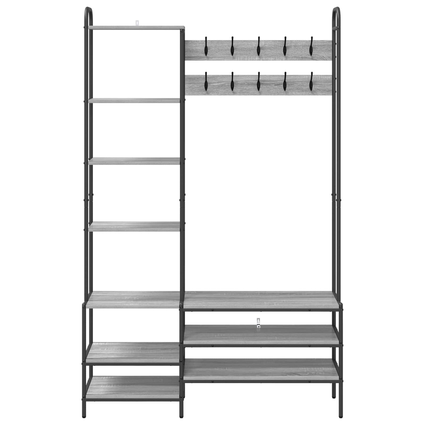 Coat Stand with Shoes Bench Grey Sonoma 120.5 x 34 x 190 cm