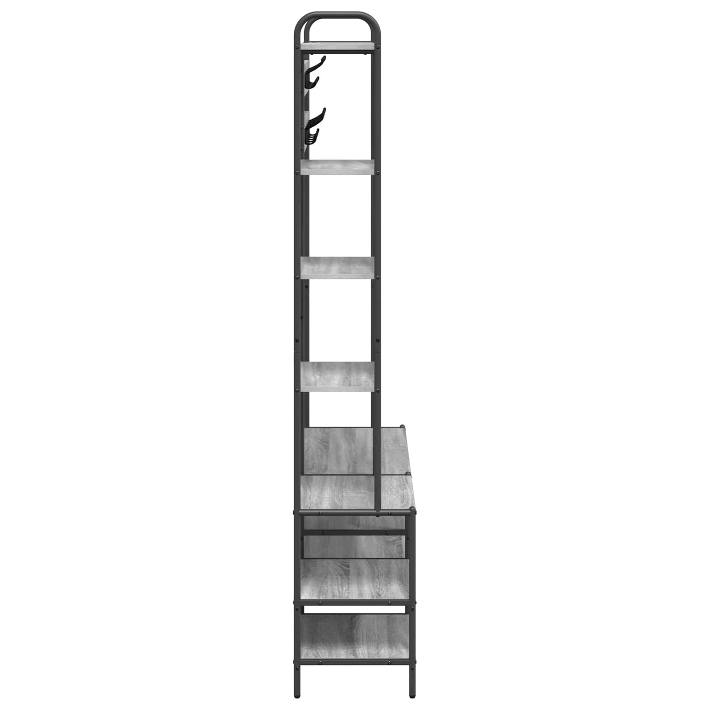 Coat Stand with Shoes Bench Grey Sonoma 120.5 x 34 x 190 cm