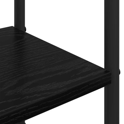 Coat Stand with Shoes Bench Black Oak 143 x 30 x 199.5 cm