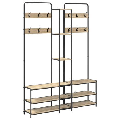Coat Stand with Shoes Bench Sonoma Oak 143 x 30 x 199.5 cm