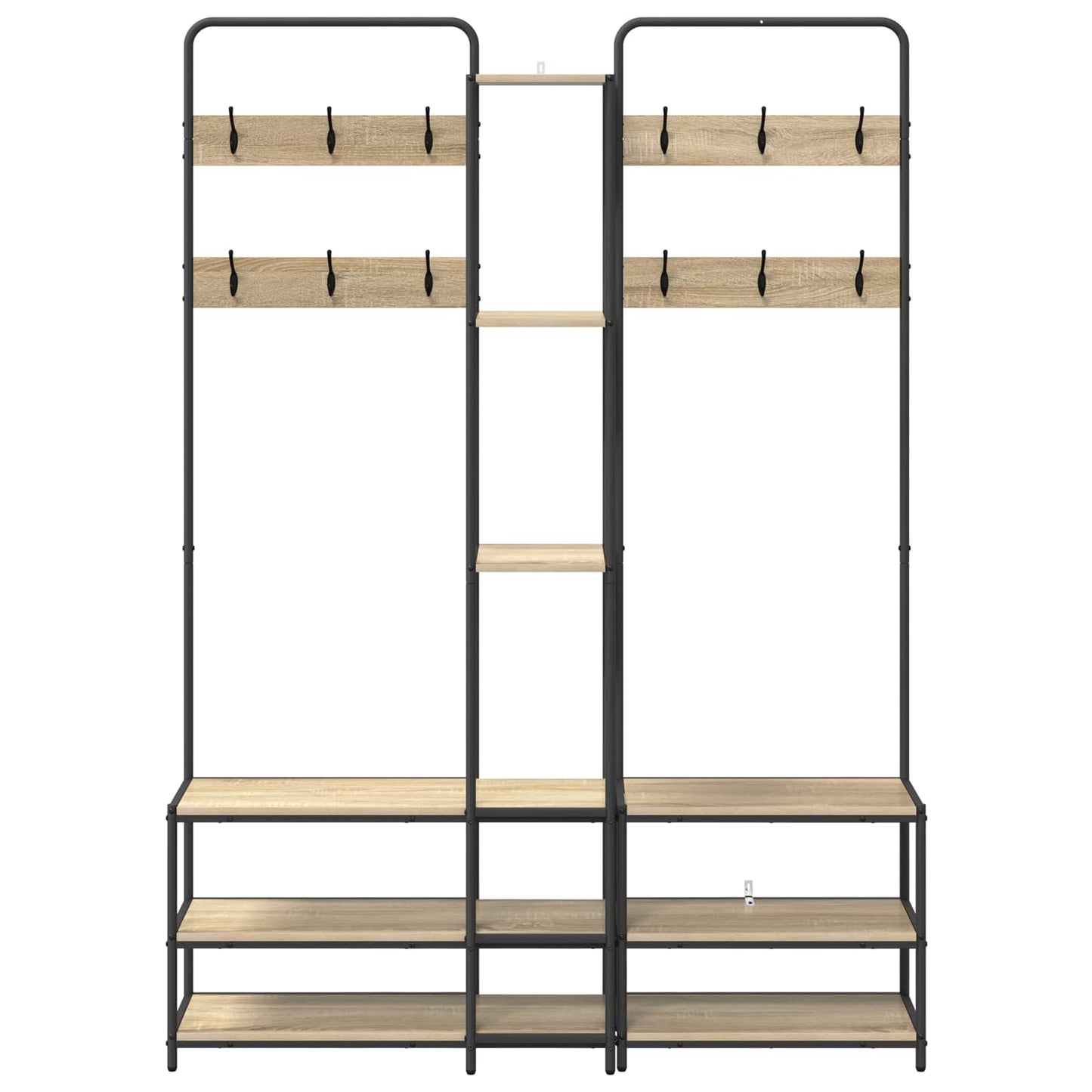 Coat Stand with Shoes Bench Sonoma Oak 143 x 30 x 199.5 cm