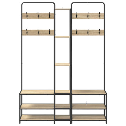 Coat Stand with Shoes Bench Sonoma Oak 143 x 30 x 199.5 cm
