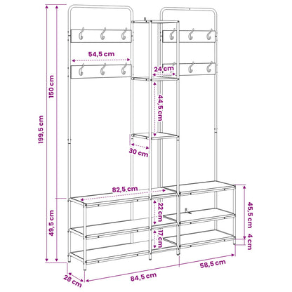 Coat Stand with Shoes Bench Sonoma Oak 143 x 30 x 199.5 cm