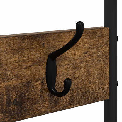 Coat Stand with Shoes Bench Smoked Oak 143 x 30 x 199.5 cm