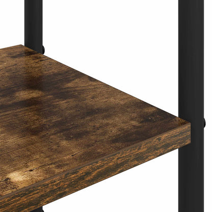 Coat Stand with Shoes Bench Smoked Oak 143 x 30 x 199.5 cm
