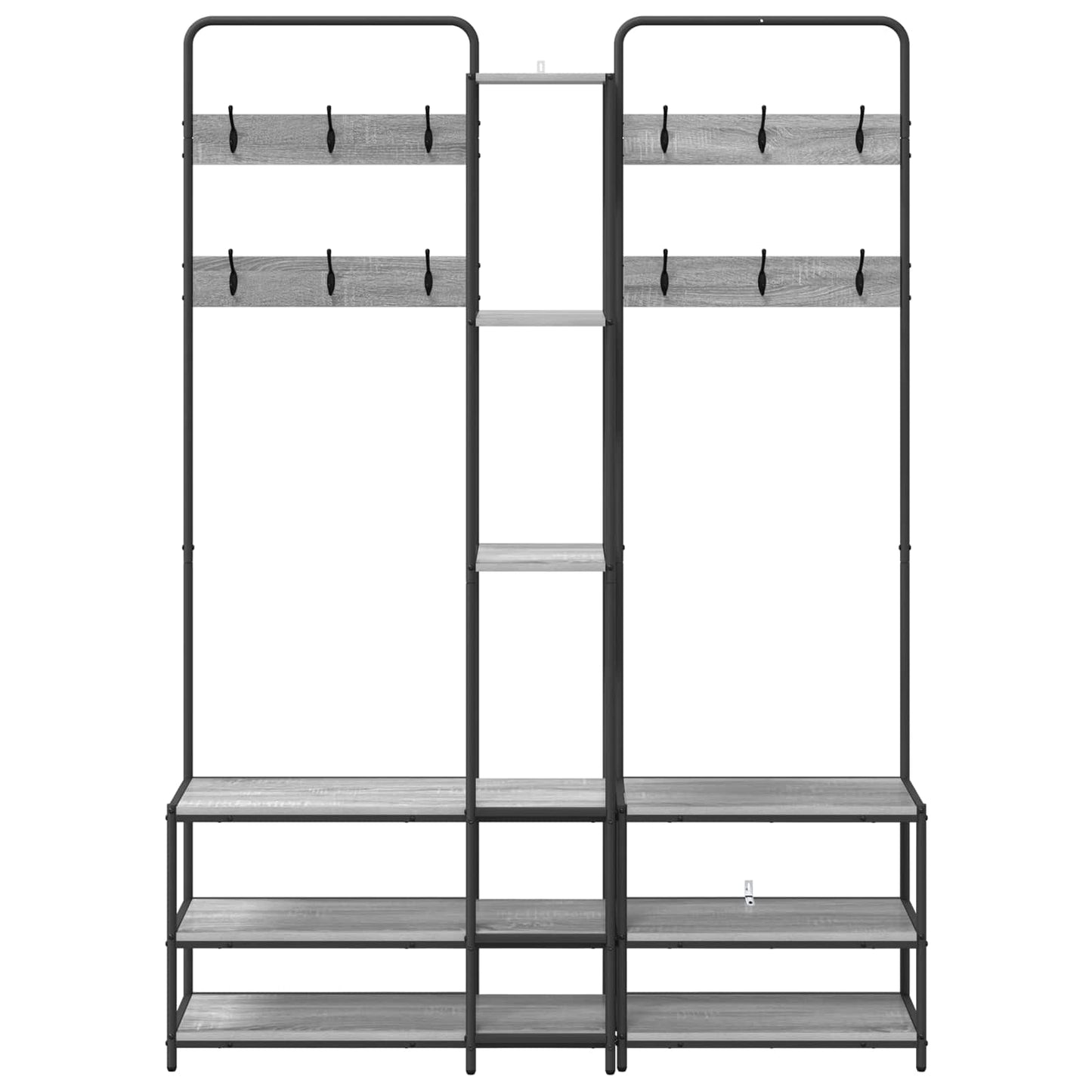 Coat Stand with Shoes Bench Grey Sonoma 143 x 30 x 199.5 cm