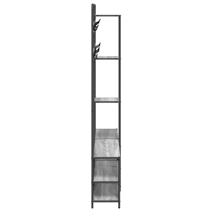 Coat Stand with Shoes Bench Grey Sonoma 143 x 30 x 199.5 cm