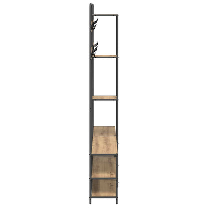 Coat Stand with Shoes Bench Artisan Oak 143 x 30 x 199.5 cm