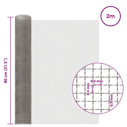 Mesh Screen 80 x 200 cm 3 Mesh Stainless Steel 201 Silver