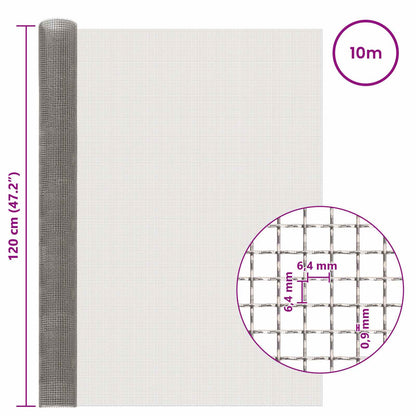 Mesh Screen 120 x 1000 cm 3 Mesh Stainless Steel 201 Silver