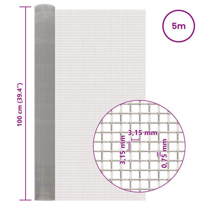 Mesh Screen 100 x 500 cm 6 Mesh Stainless Steel 201 Silver