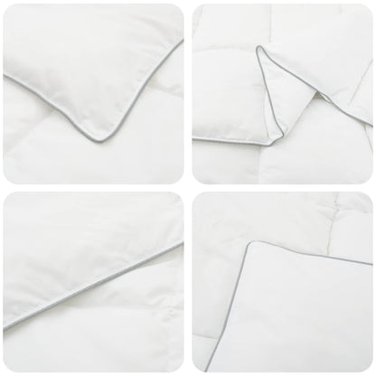 Duvet and Bed Pillow Set White 135 x 200 cm Bamboo Fiber