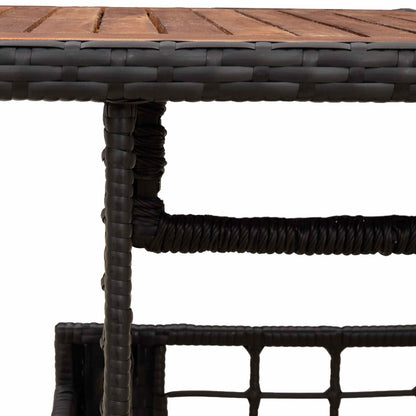 Garden Table Black and Natural 100 x 55 x 37 cm