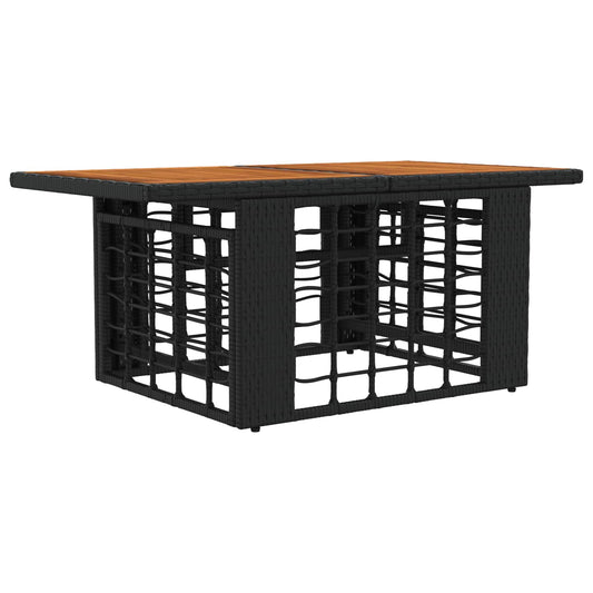 Garden Lifting Up Table Black and Natural 100 x 55 x 37 cm