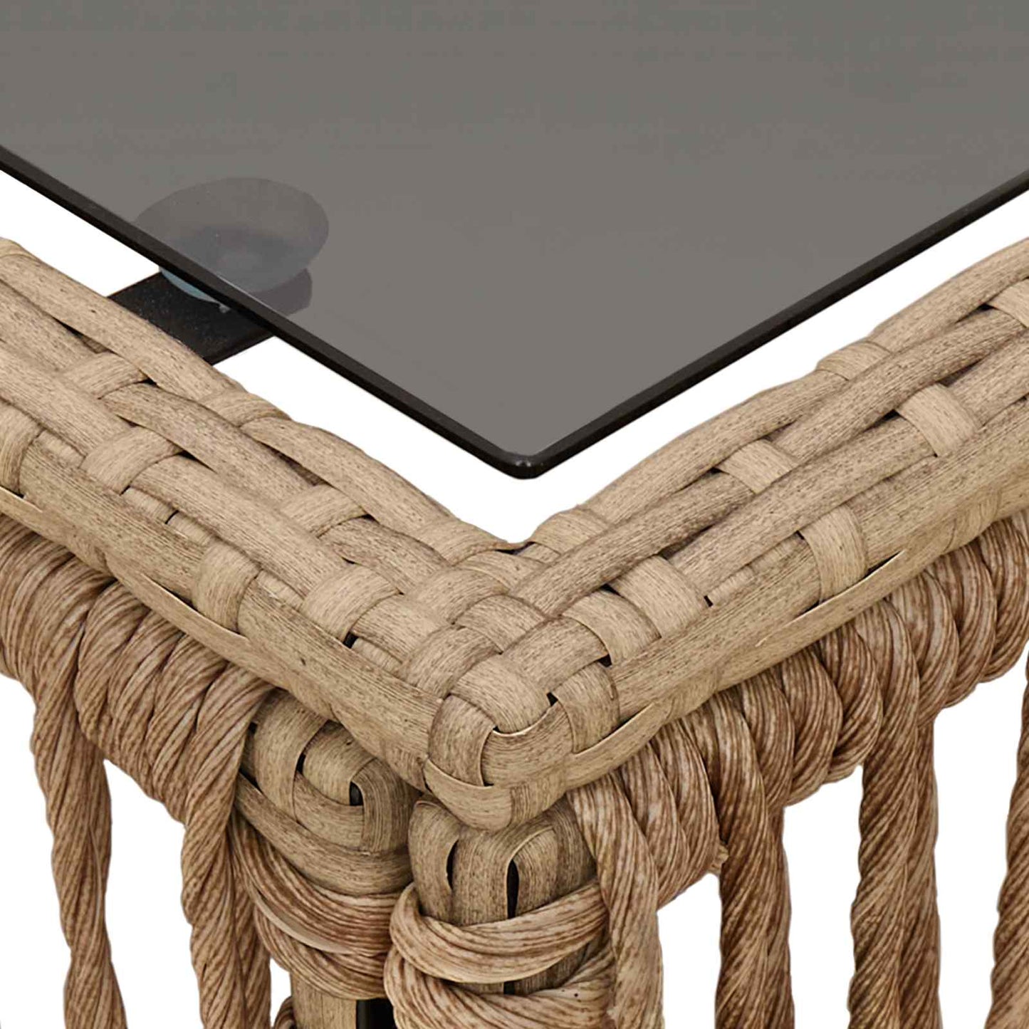 Garden Table Beige and Black 55 x 55 x 37 cm