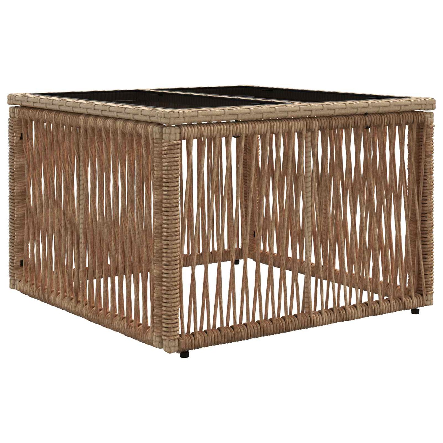 Garden Table Beige and Black 55 x 55 x 37 cm