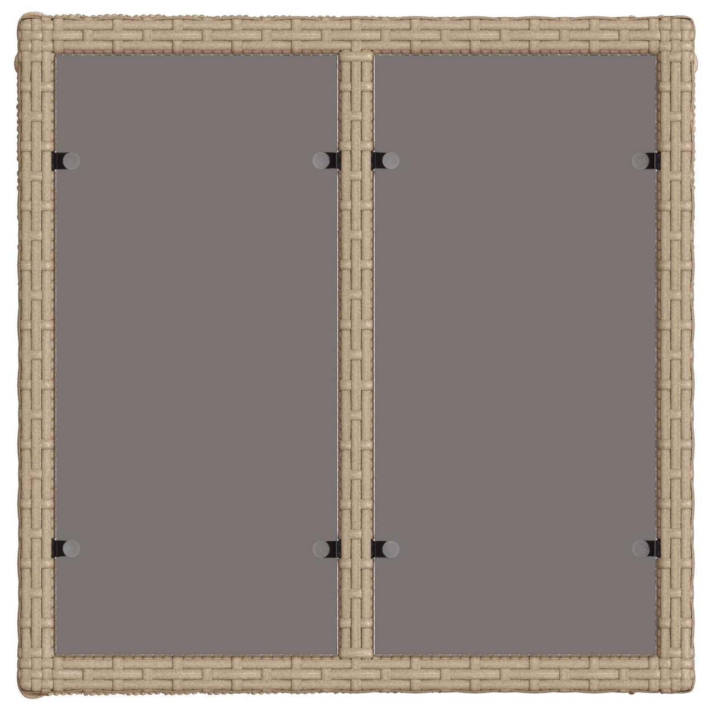 Garden Table Beige and Black 55 x 55 x 37 cm