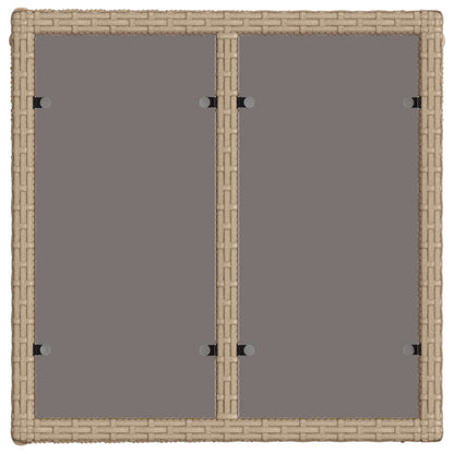 Garden Table Beige and Black 55 x 55 x 37 cm