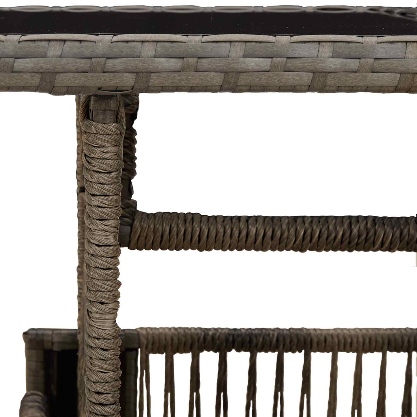 Garden Table Grey 100 x 55 x 37 cm PE Rattan and Glass