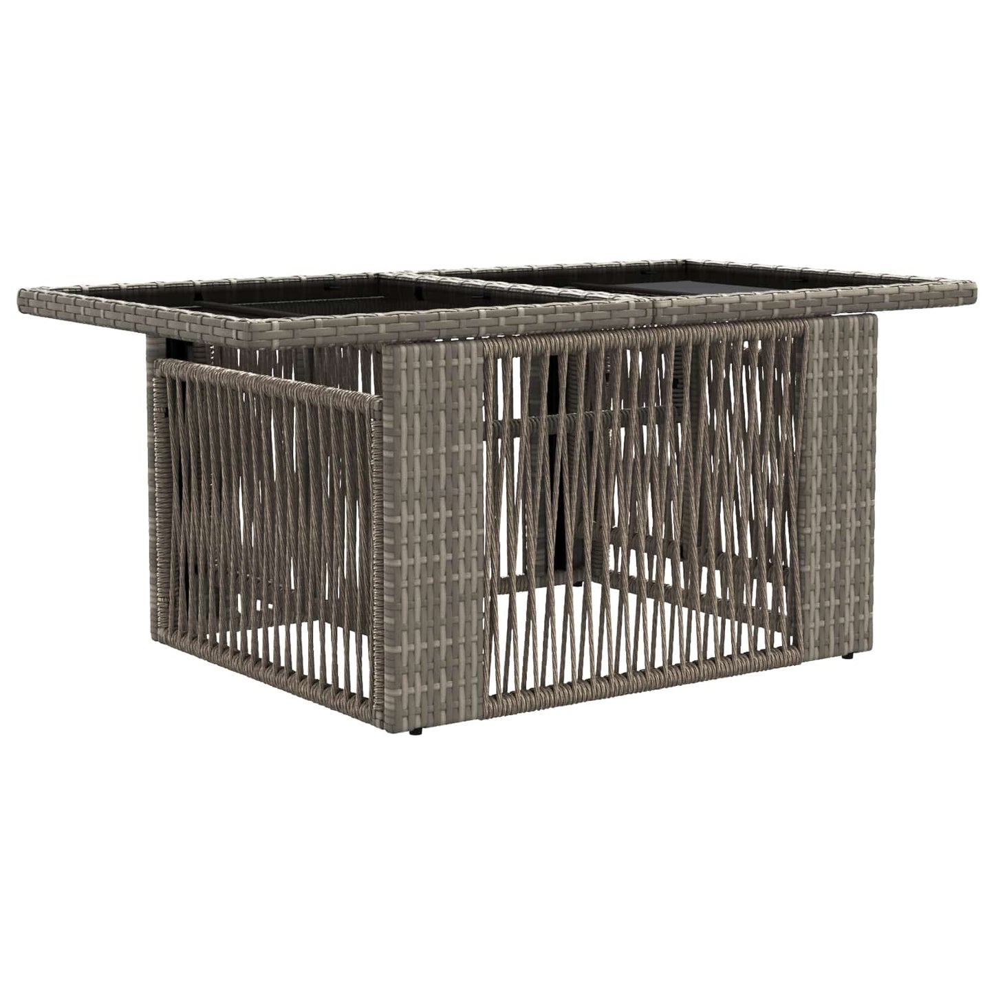 Garden Table Grey 100 x 55 x 37 cm PE Rattan and Glass