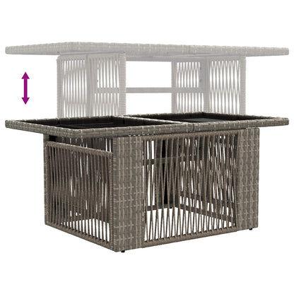 Garden Table Grey 100 x 55 x 37 cm PE Rattan and Glass