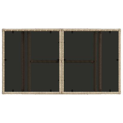 Garden Table Beige 100 x 55 x 37 cm PE Rattan and Glass