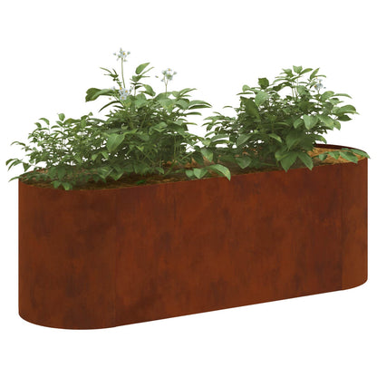 Raised Garden Bed Weathering Steel 120 x 40x 40 cm