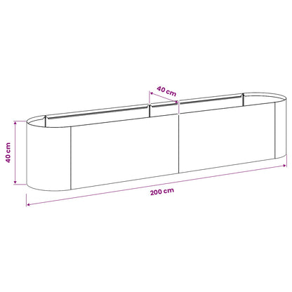 Raised Garden Bed Anthracite 200 x 40x 40 cm