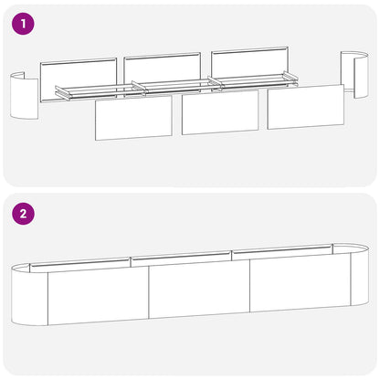 Raised Garden Bed Black 280 x 40x 40 cm