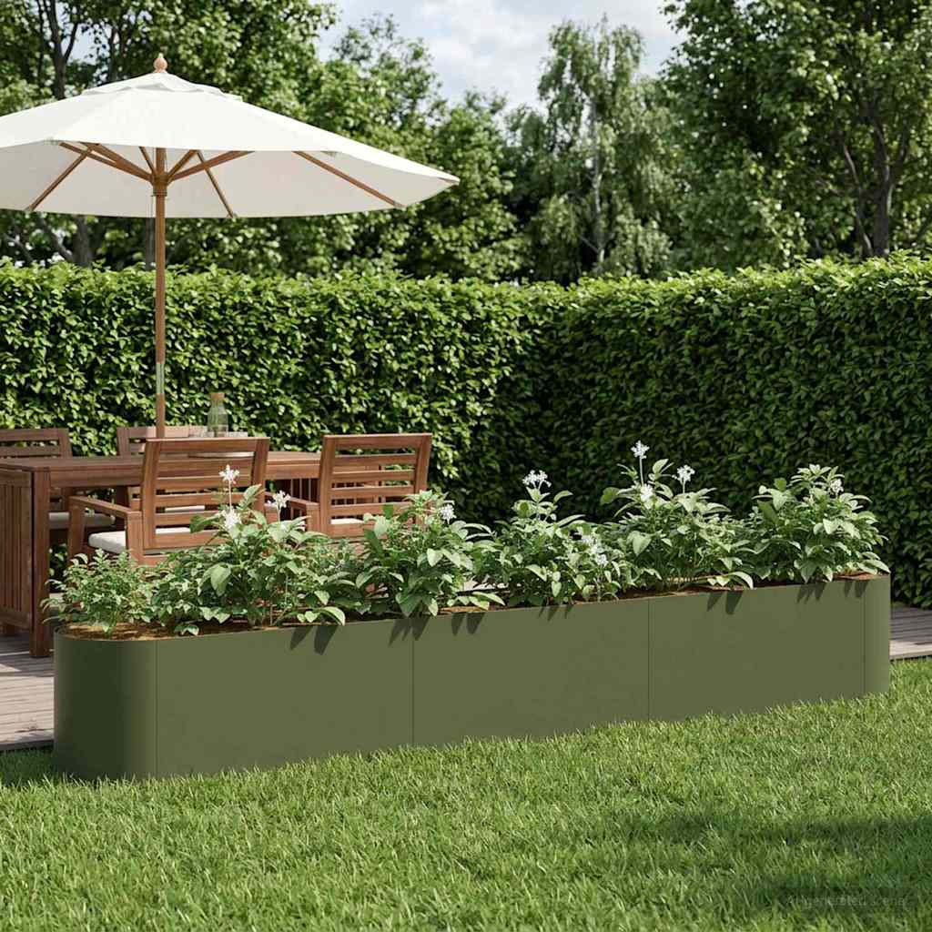 Raised Garden Bed Olive Green 280 x 40x 40 cm