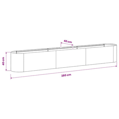 Raised Garden Bed Stainless Steel 280 x 40x 40 cm