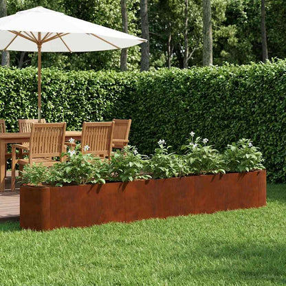 Raised Garden Bed Weathering Steel 280 x 40x 40 cm