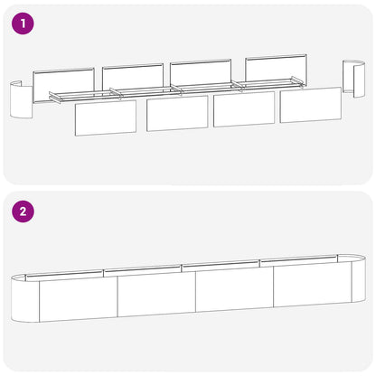 Raised Garden Bed Stainless Steel 360 x 40x 40 cm