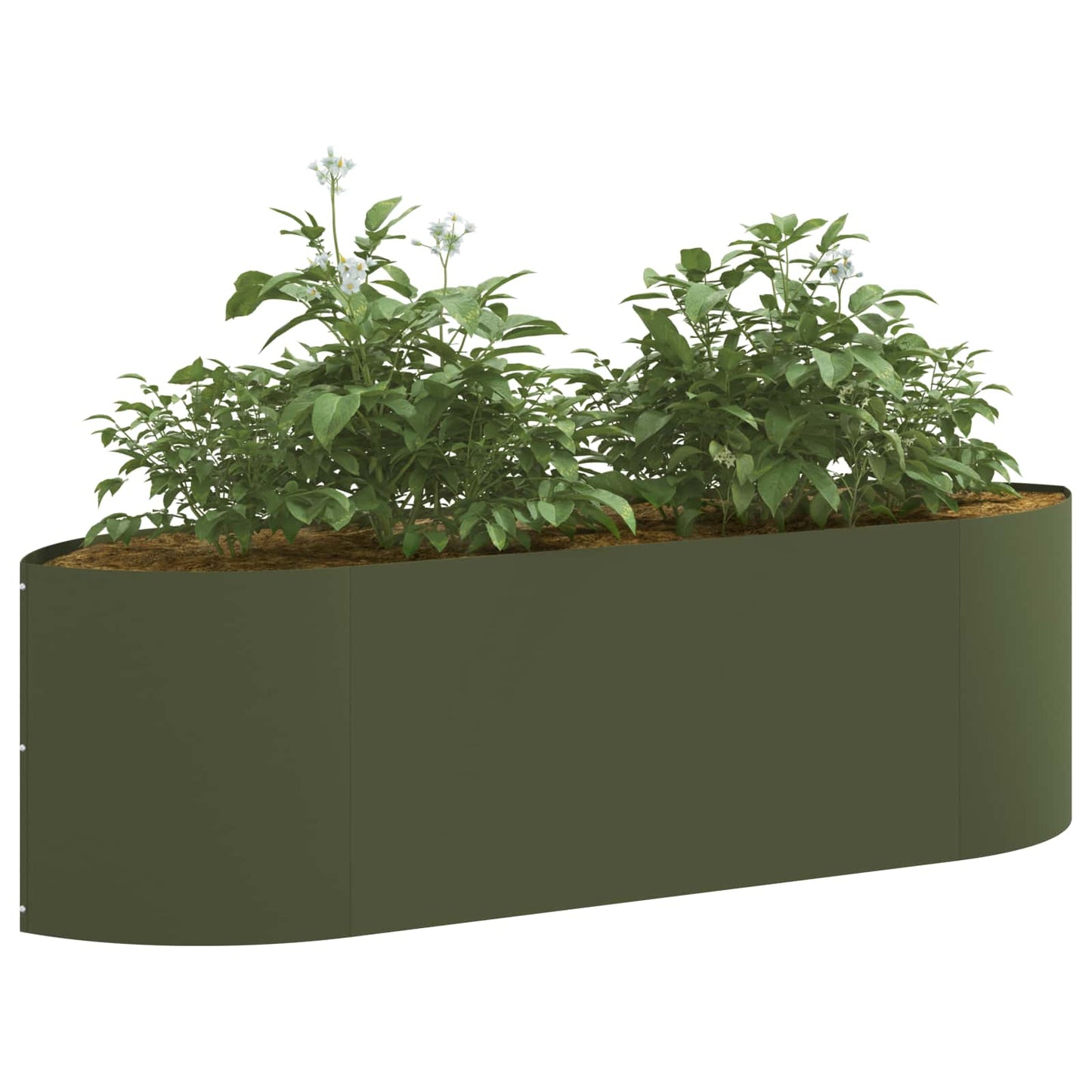 Raised Garden Bed Olive Green 140 x 40x 40 cm Steel