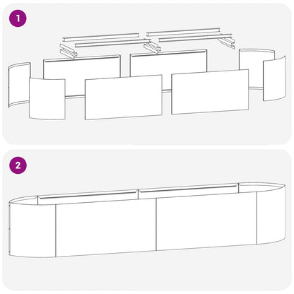 Raised Garden Bed Black 220 x 40x 40 cm Steel
