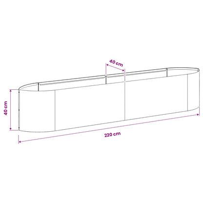 Raised Garden Bed Black 220 x 40x 40 cm Steel
