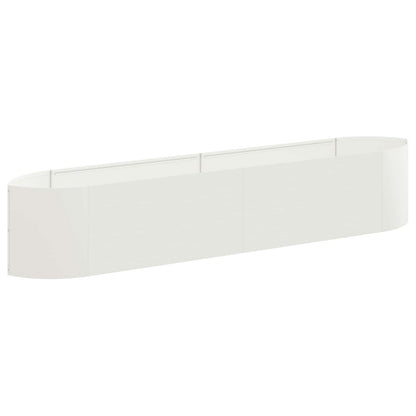 Raised Garden Bed White 220 x 40x 40 cm Steel