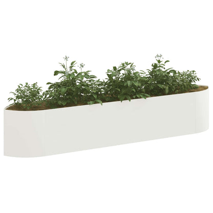 Raised Garden Bed White 220 x 40x 40 cm Steel