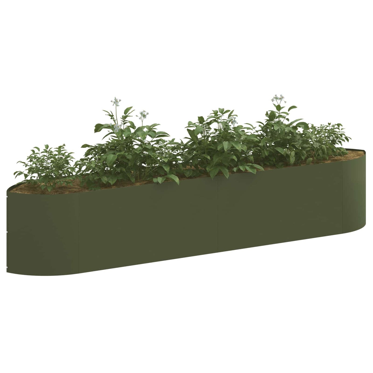 Raised Garden Bed Olive Green 220 x 40x 40 cm Steel