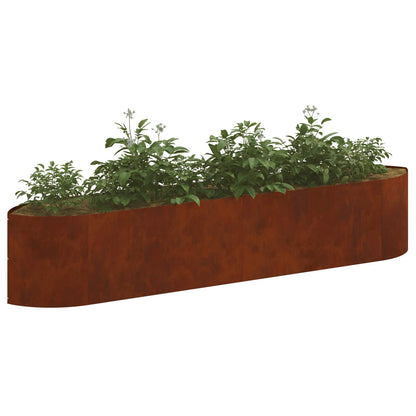Raised Garden Bed Weathering Steel 220 x 40x 40 cm Steel