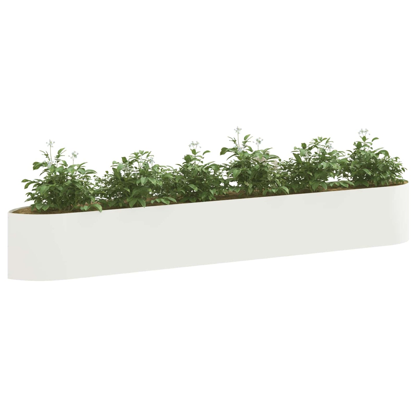 Raised Garden Bed White 300 x 40x 40 cm Steel