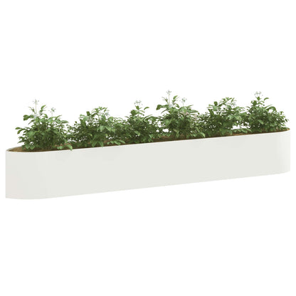 Raised Garden Bed White 300 x 40x 40 cm Steel