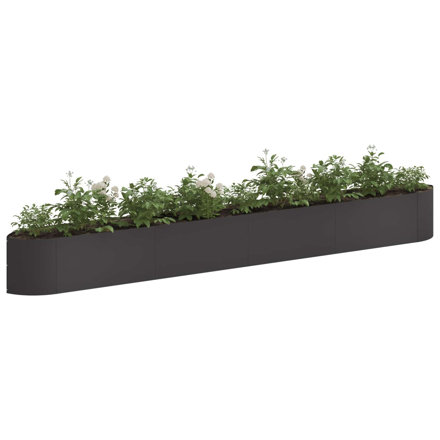 Raised Garden Bed Black 380 x 40x 40 cm Steel