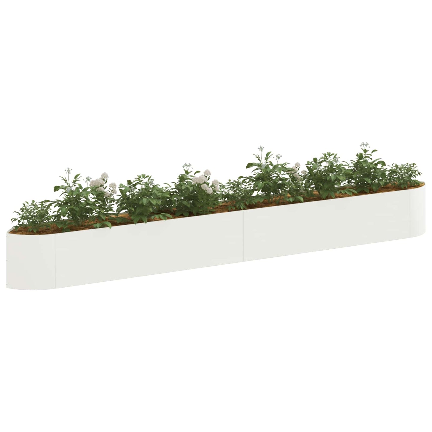 Raised Garden Bed White 380 x 40x 40 cm Steel