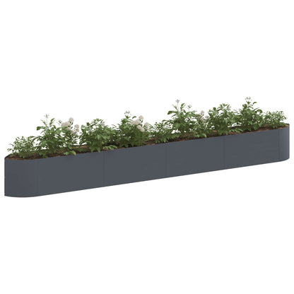 Raised Garden Bed Anthracite 380 x 40x 40 cm Steel