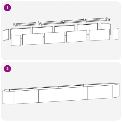 Raised Garden Bed Olive Green 380 x 40x 40 cm Steel