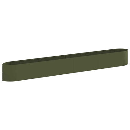 Raised Garden Bed Olive Green 380 x 40x 40 cm Steel