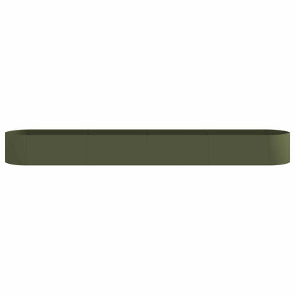 Raised Garden Bed Olive Green 380 x 40x 40 cm Steel