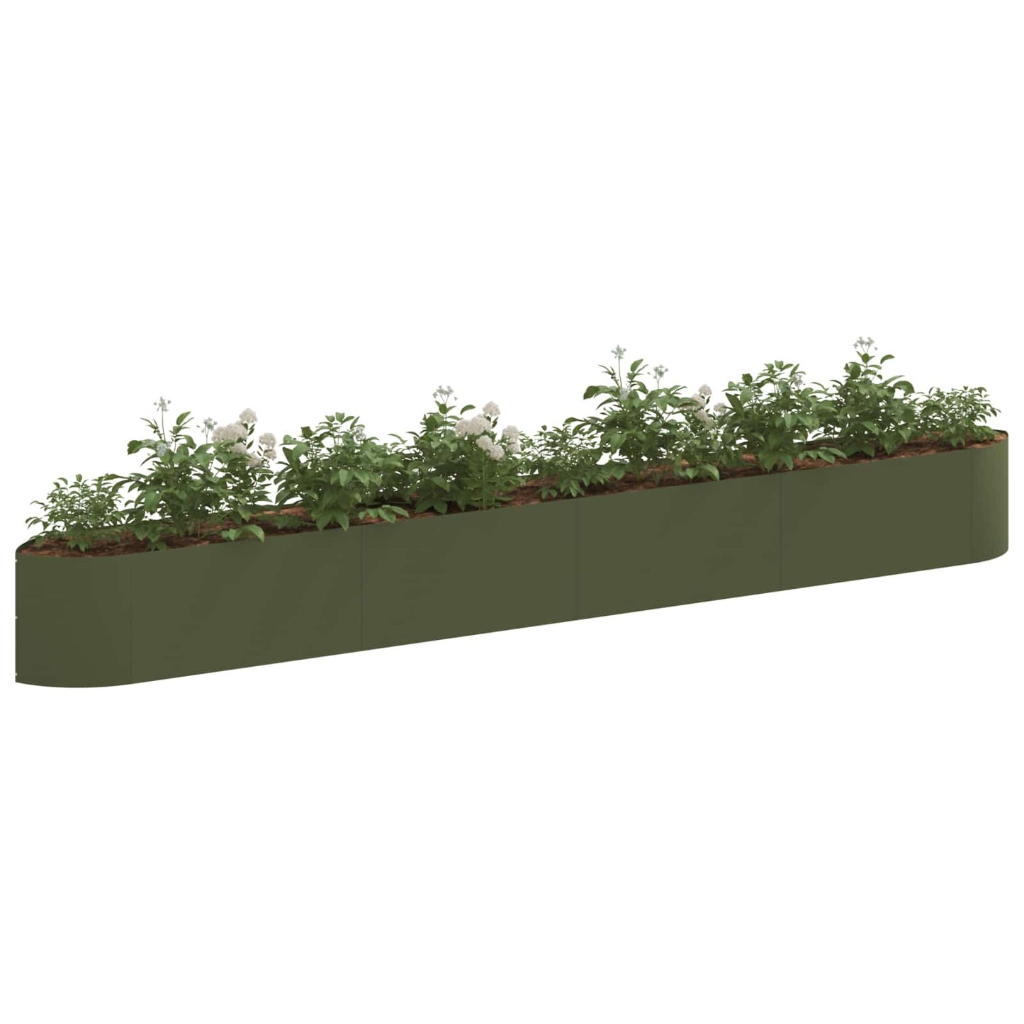 Raised Garden Bed Olive Green 380 x 40x 40 cm Steel